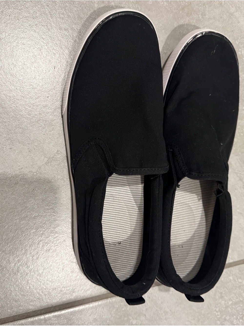 Black Slip-On Canvas Sneakers